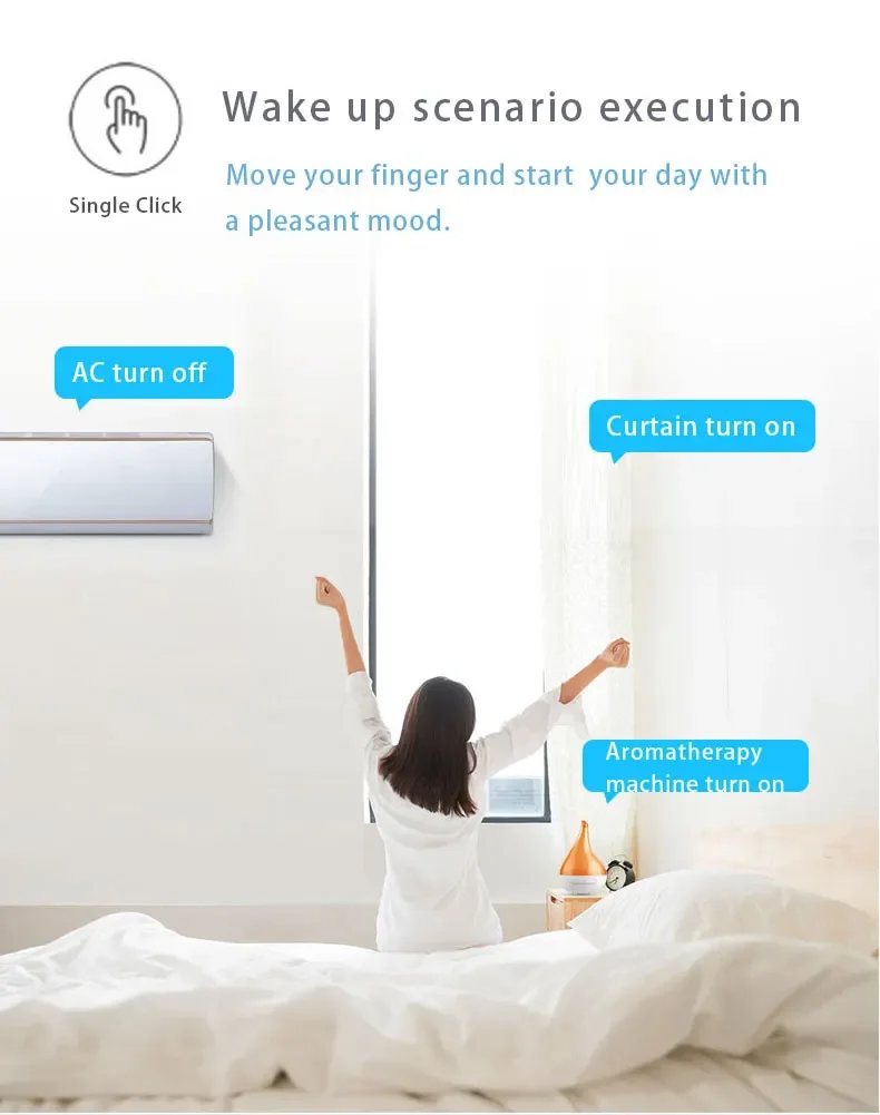 Zigbee Wireless Scene Switch 1 2 3 Gang Wall Touch Button On Off Works with Tuya