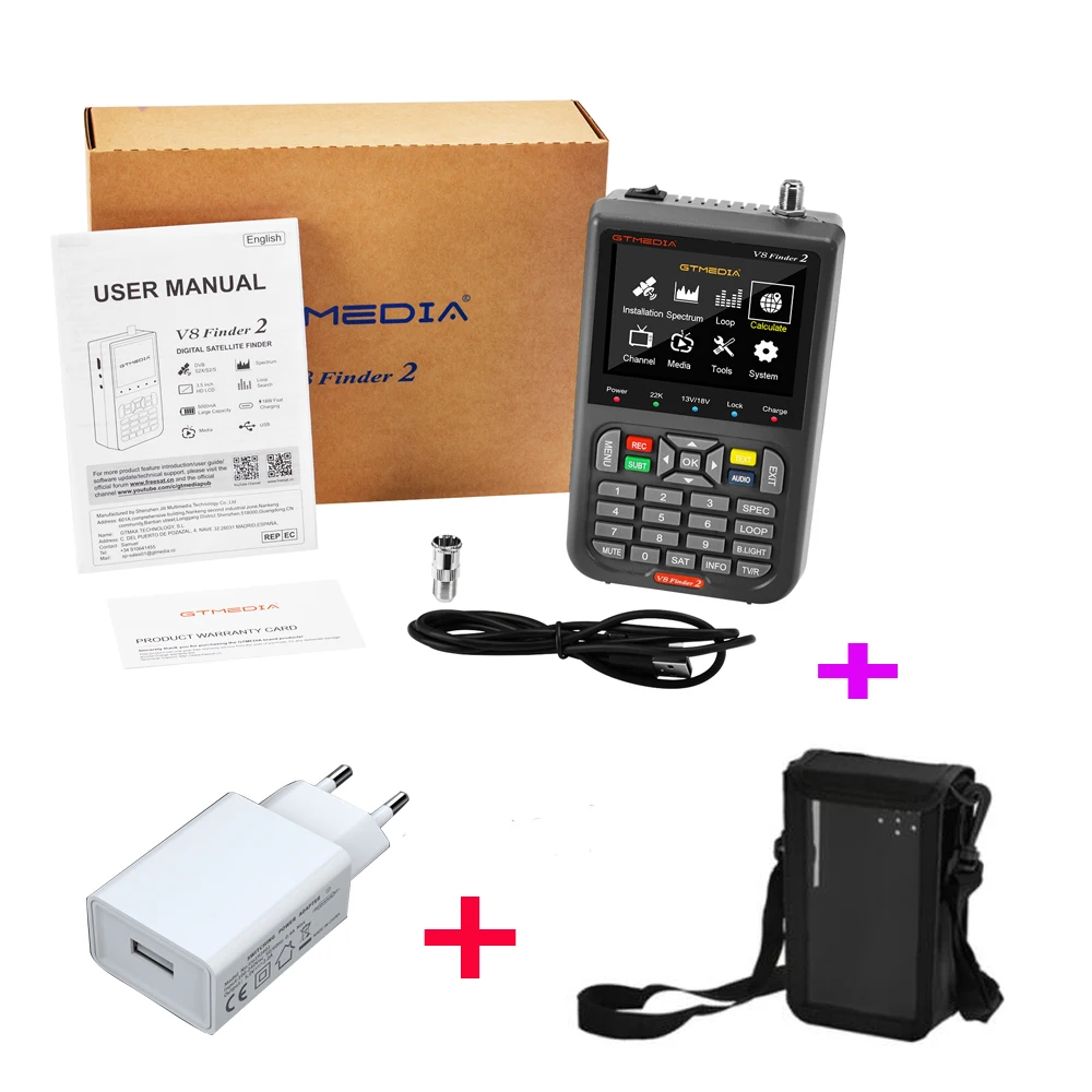 GTMEDIA V8 Finder2 HD Satelliten DVB-S2/S2X Signalfinder 3,5 LCD Sat ◇ Messgerät