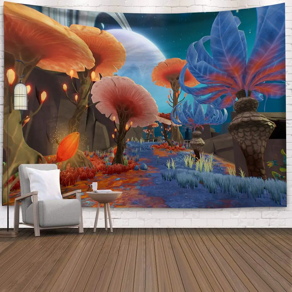 

Fairy Tale Dreamlike Mushroom Tapestry Abstract Psychedelic Hippy Tapestry Wall Hanging for Bedroom Living Room Dorm Home Decor