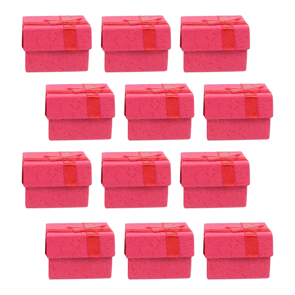 

12 Pcs Jewelry Box For Packaging Orders For Small Businesseses Gift Ring Containers Organizer Simple Case Red Necklace