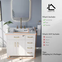 36" Bathroom Vanity with Sink Combo, Undermount Small Single Bathroom Cabinet Set, Includes 37" Countertop & Integrated Sink 2