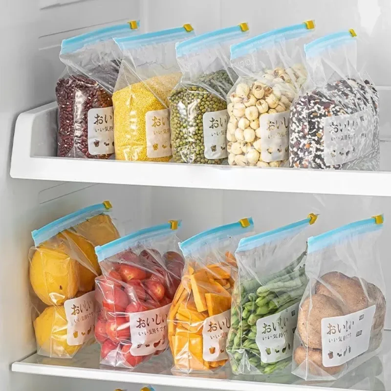 Description Picture 2 of itemWrap Plastic Ziplock Bags Food Storage Bags Reusable Refrigerator Organizer Fruit Grain Fresh-keeping Plastic Storage Container