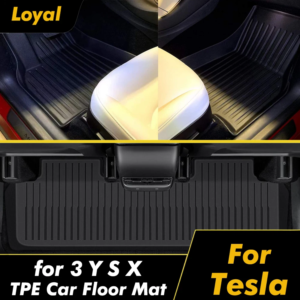 

TPE Floor Mats Fits For Tesla Model Y 2021 2023 3D All Weather Cars Carpet For Model 3/S/Y Full Set Floor Liner