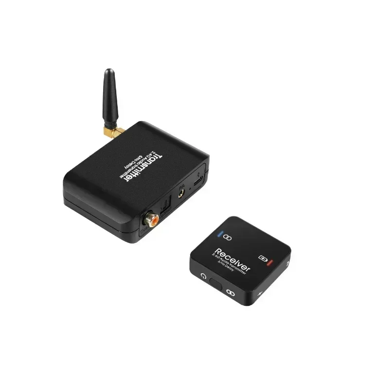 2.4G Wifi 무선 오디오 송신기 및 수신기 50M 무선 음악 오디오 어댑터 지원 돌비 3.5mm TV PC DVD 헤드폰용
