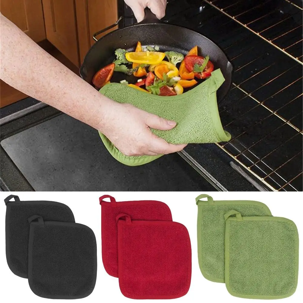 2PCS Insulation Pads Table Toweling Heat Insulation Mat Microwave Glove Pan Oven Cloth Resistant Kitchen Placemats Pot Holder
