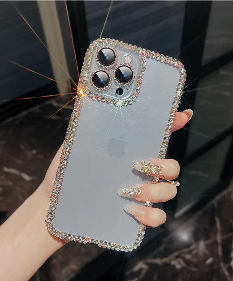 Iphone case Bling Rhinestone Gem Diamond for iPhone 16 15 14 13 12 11 Pro Max XS XR 7 Plus