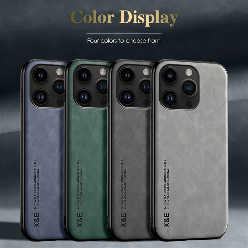 Luxury Magnetic Sheepskin Matte Leather Phone Case - Slim Back Cover