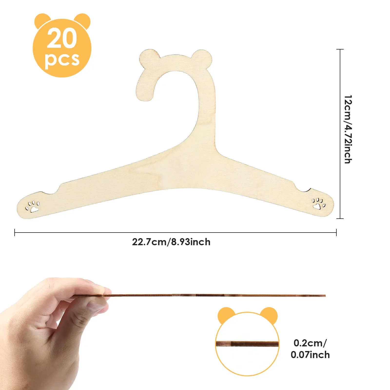 Wooden Baby Hangers Smooth Mini Toddler Wooden Clothes Hanger Rack Kids Present Home Girls Princess Room Nursery Decor 20Pcs clothes hanger