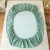 Waterproof Fitted Sheet Queen Size Mattress Cover Solid Color Fit Sheet With Elastic Band Bedsheet 90x200 160x200 Bed Cover 5