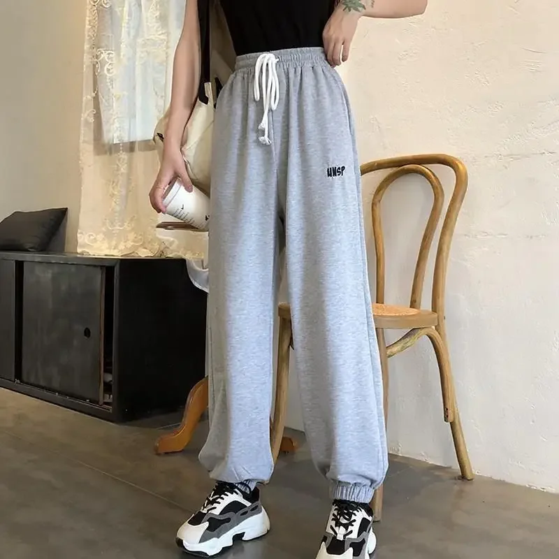 New Women Winter Korean Style Oversized Sweatpants Warmth Casual Track Pants Joggers One Size Fashion Daily Trousers Streetwear