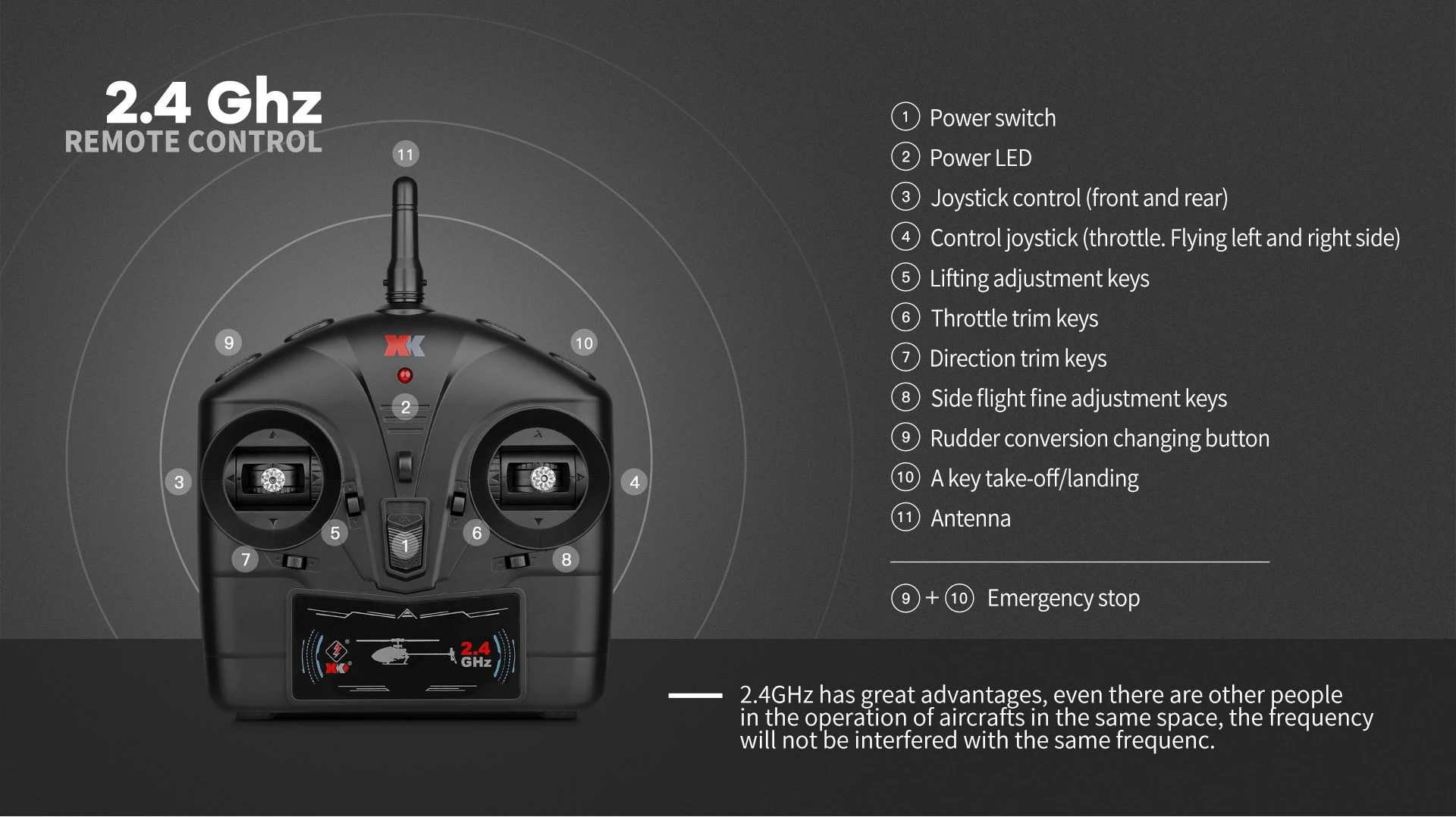 Wltoys K127 Rc Helicopter, 24 GHz has great advantages, even there are other in the operation of aircrafts in the