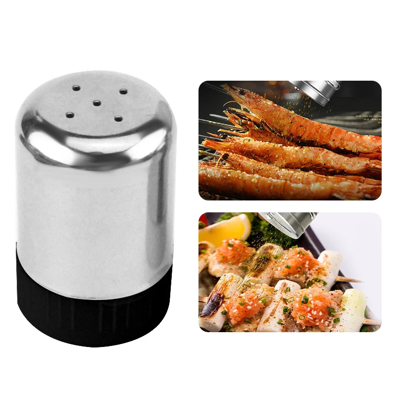 Stainless Steel Spice Jars Barbecue Salt Shaker Pepper Seasoning Bottle Home Condiments Storage Container seasoning jar salt shaker spices bottle