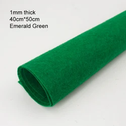 Premium 1mm Thick Square Felt Cloth for DIY Sewing, Crafts, and Home Decoration (40 x 50cm) (Emerald green)