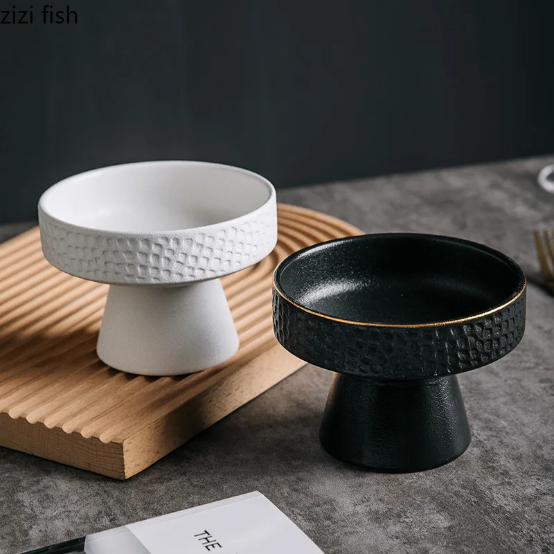 طبق عشاء سيراميك فاخر عالي القدم | مقاوم للميكرووي...