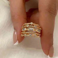 2025 New Stainless Steel 18 K Gold Plated Sun Rings for Women Natural Stone Inlaid in Hollow Metal Texture Ring Trendy Jewelry
