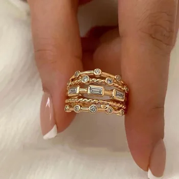 2025 New Stainless Steel 18 K Gold Plated Sun Rings for Women Natural Stone Inlaid in Hollow Metal Texture Ring Trendy Jewelry 1