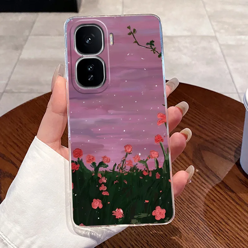 Clear Silicone Soft TPU Back Cover with Cute Rabbit Cat Design