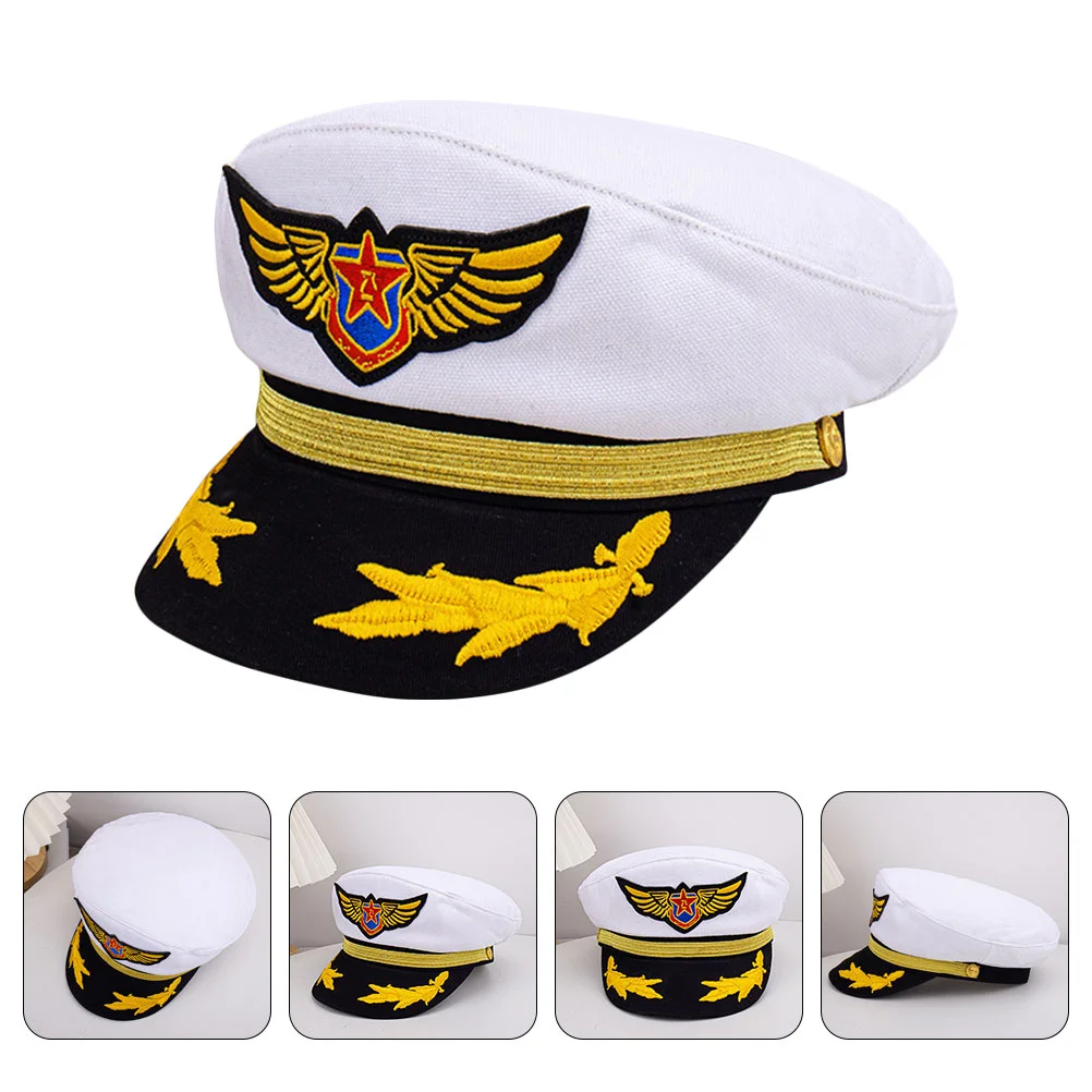 

Hat Captain Hats Sailor Party Cap Captains Costume Boat Men Navy Yacht Women Boating Halloween Adult Cosplay Sailors Ship