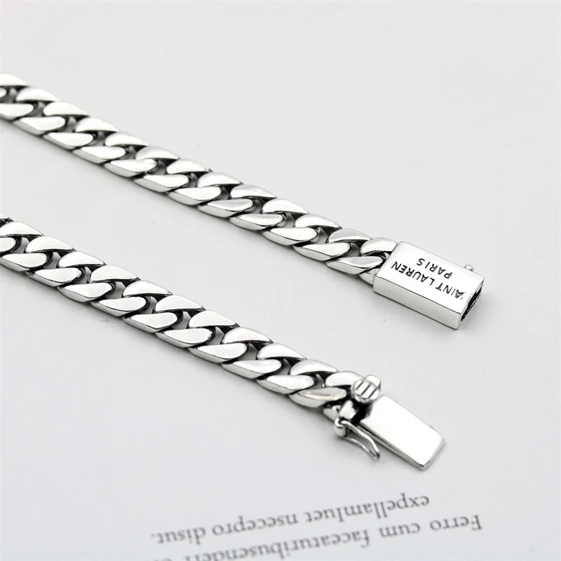 European and American Internet celebrities are old Cuba chain men's necklace plug -in necklace
