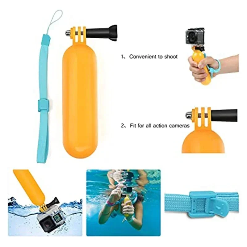 Poignée flottante pour GoPro Hero 11/10/9/8/7 Yi 4K Insta360 - Accessoire étanche