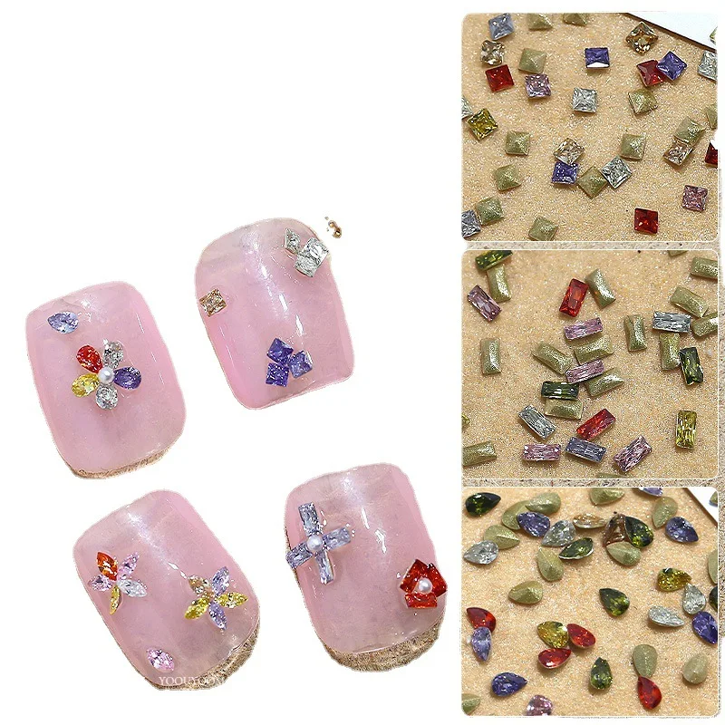 ちー　オーダー　3点　ハンドメイド 10pcs/pack Japanese Nail Art Rectangle Alloy Gems Alloy