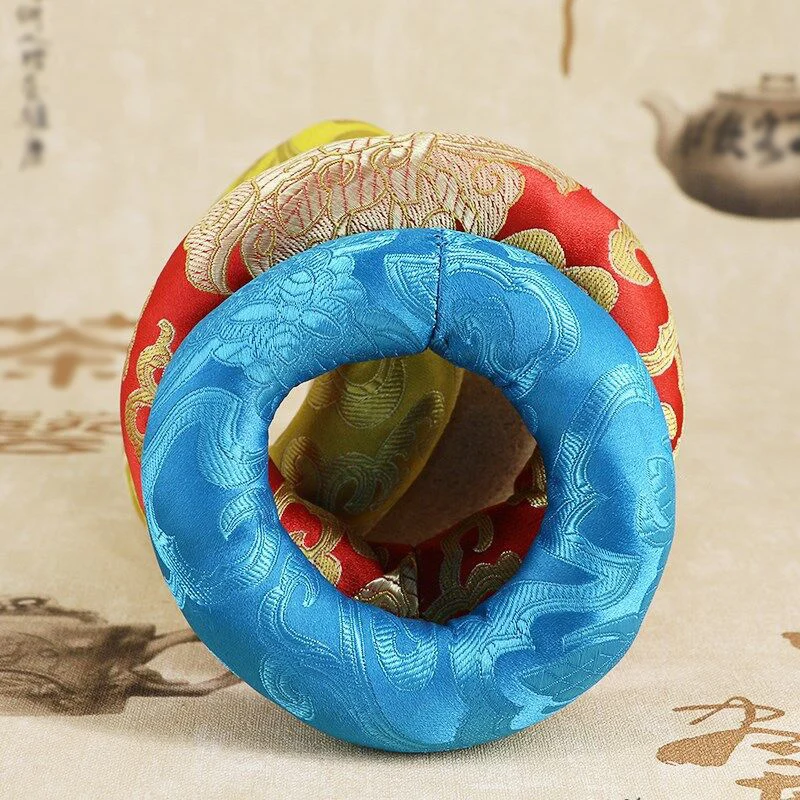 8-16cm Handmade Embroidered Music Bowl Sound Mat Tibetan Cushion Silk Pillow Round Pads Singing Bowls Decorative Base In Nepal music bowl cushion