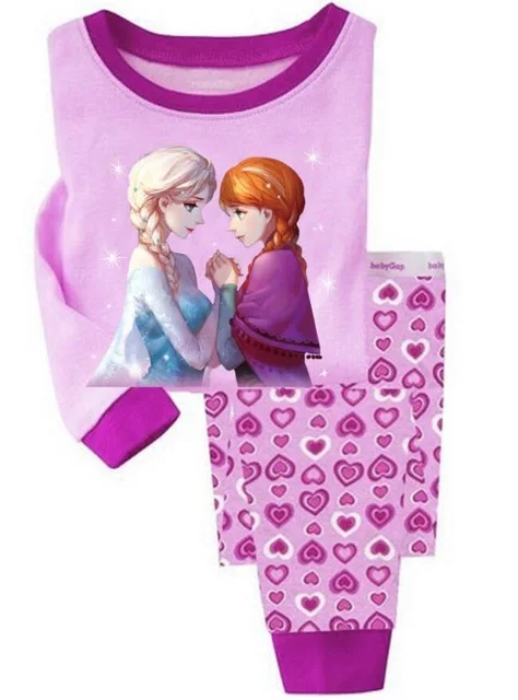 2pcs/set Frozen Anna Elsa Princess Series Pajamas Sets Baby Girls Boys Clothes Pijamas Cartoon Long Sleeve Tshirt+Pants nightgowns and robes	 Sleepwear & Robes