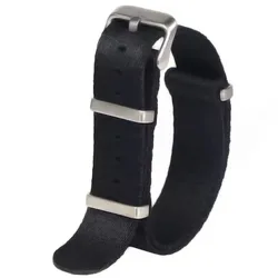 Comfortable Nylon Military - Style Watch Band - Washable Strap for Men (H - Black)