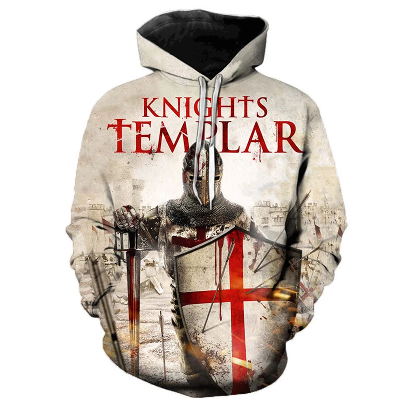 

2022 Latest Knights Templar 3d Print Hoodie Men Women Fashion Casual Sweatshirts Streetwear Oversized Outerwear Hooded
