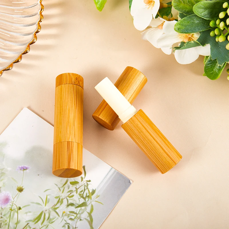 12 1mm top grade natural bamboo lipstick tube diy empty lip balm cosmetic packaging container 4 5g lip gloss pipe shell 1PC 4/5g Natural Bamboo DIY Lipstick Empty Lip Tube Cosmetic Container Travel Bottle