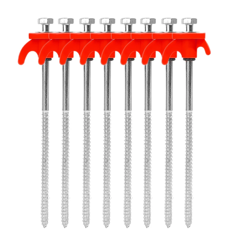Heavy Duty Metal Spiral Ground Anchors - Set of 10 Camping Tent Stakes with Hex Socket