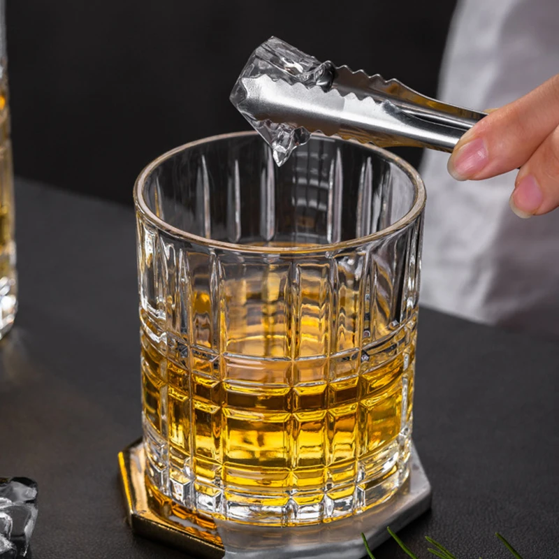 300ml/380ml Collin Cups Engraved Glass Cocktail Glasses Cup Straight Mojito Juice Cups Tumbler Bar Accessory Coffee Mug Glass