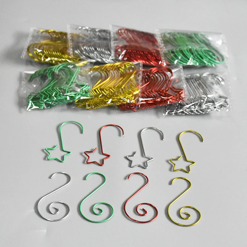 20pcs Christmas Ornaments Metal S-Shaped Hooks Holder Christmas Tree Ball Pendant Hanging Decorations for Home Navidad New Year