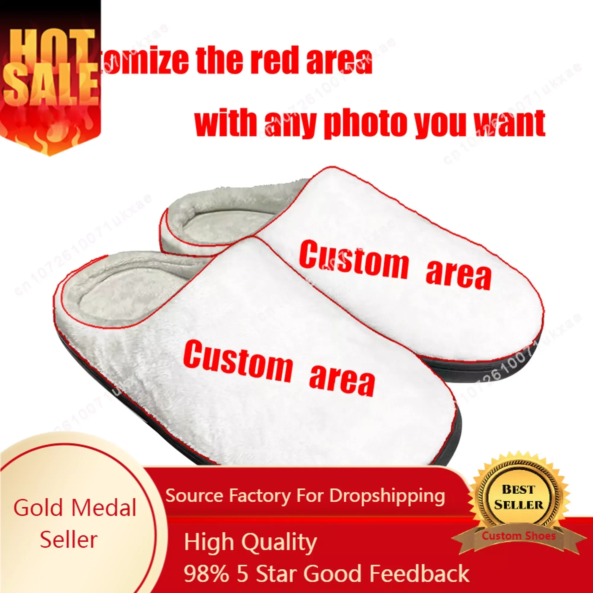 Custom Made Home Cotton Slippers Mens Womens Plush Bedroom Casual Keep Warm Shoes Thermal Indoor Slipper Customized DIY Shoe