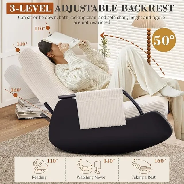 Rocking Chair Balcony Home Technology Cloth Rocking Chair Living Room Leisure Rocking Chair, Modern Rocking 5