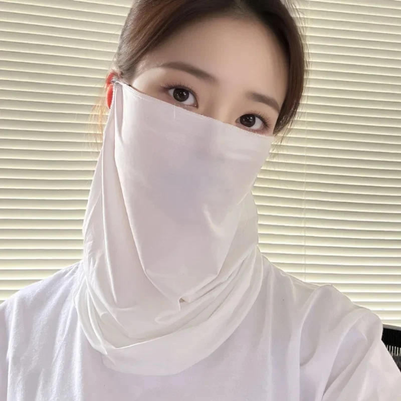 מגן פנים לצוואר הגנה מפני קרני השמש חיצוני סילק אייס תליית אוזניים צעיף לנשים סגנון חדש לאביב קיץ עיצוב משולב