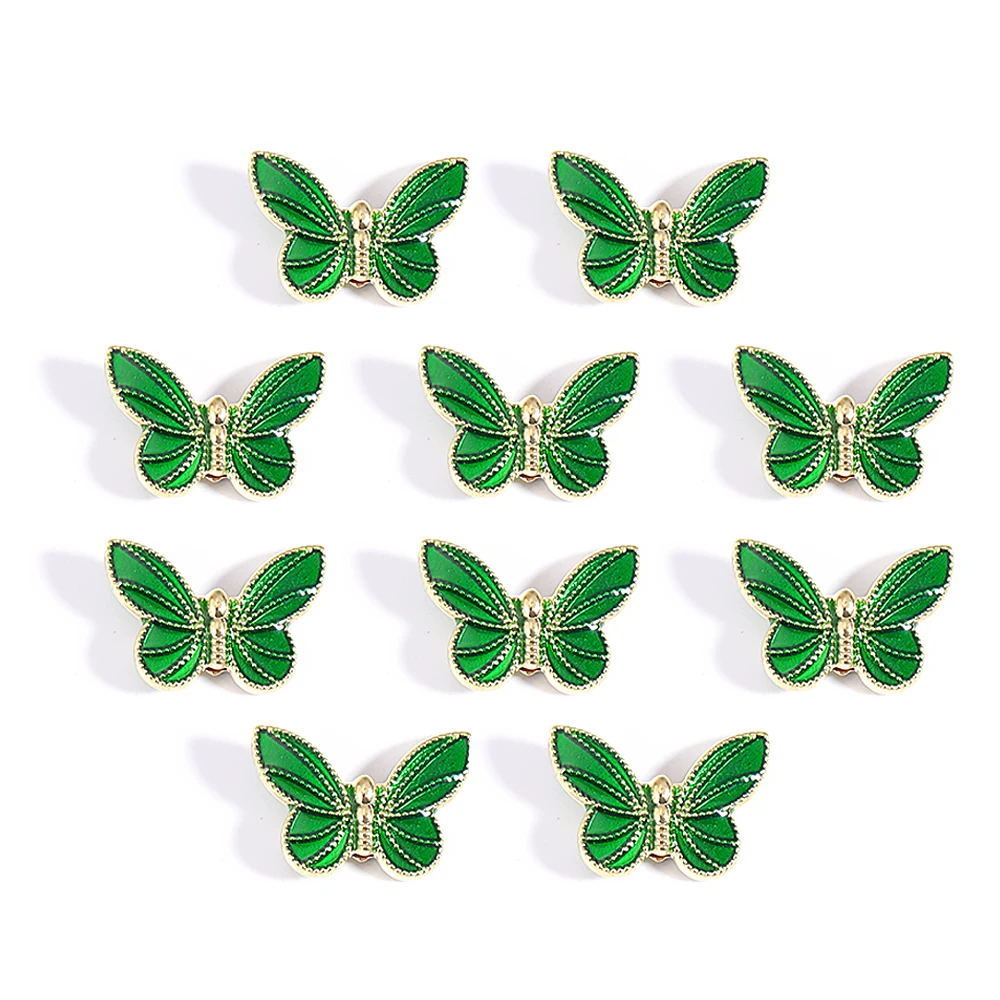 10 teile/los Emaille Schmetterling Perlen Legierung Doppel perlen für Schmuck machen Charms lose Spacer Perlen DIY Armband Halskette Ornament – Detail 9