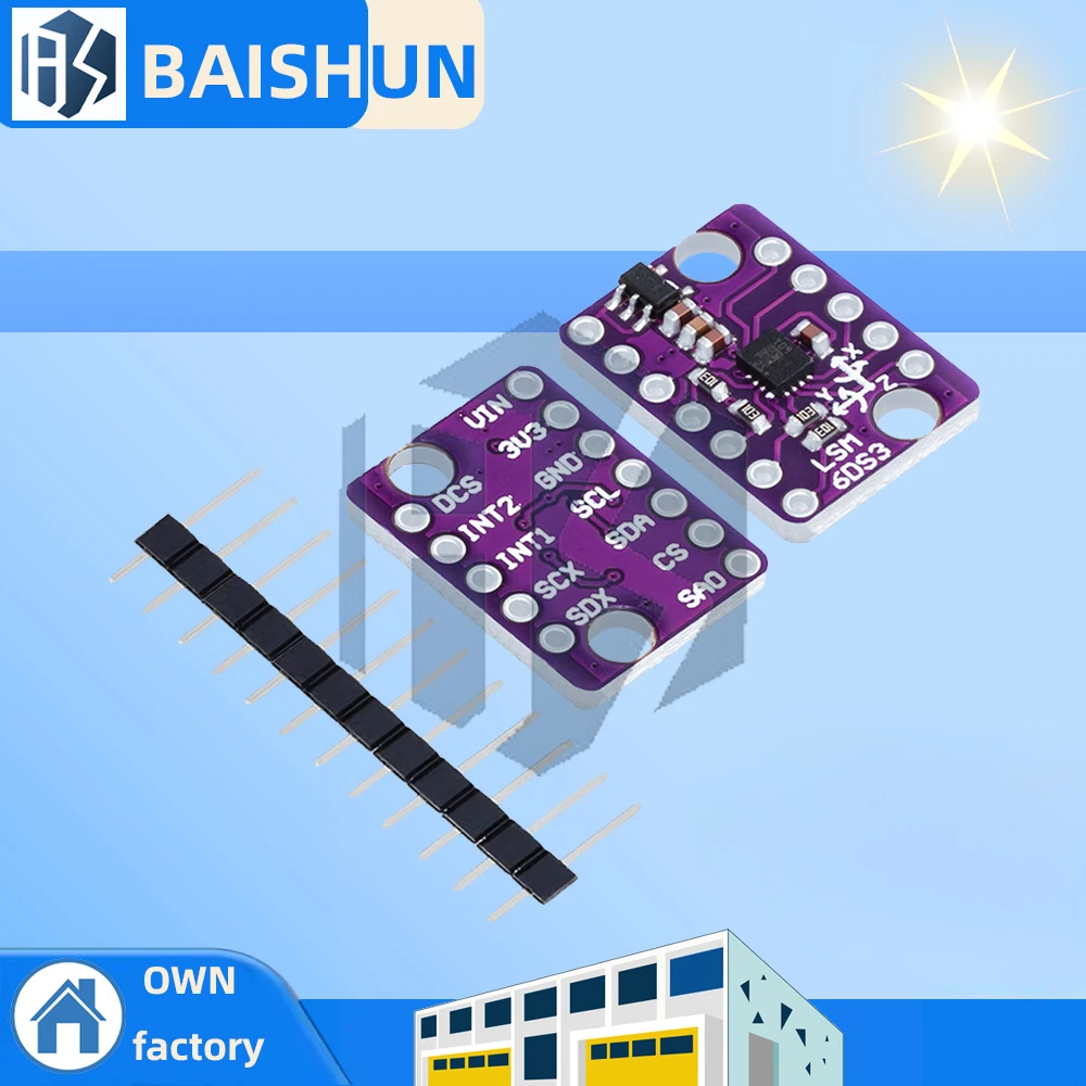 RAKSTORE LSM6DS3 6-Achsen Trägheitssensormodul 3-Achsen Beschleunigungsmesser 3-Achsen Gyroskop SPI/IIC Schnittstelle 3,3 V CJMCU-663