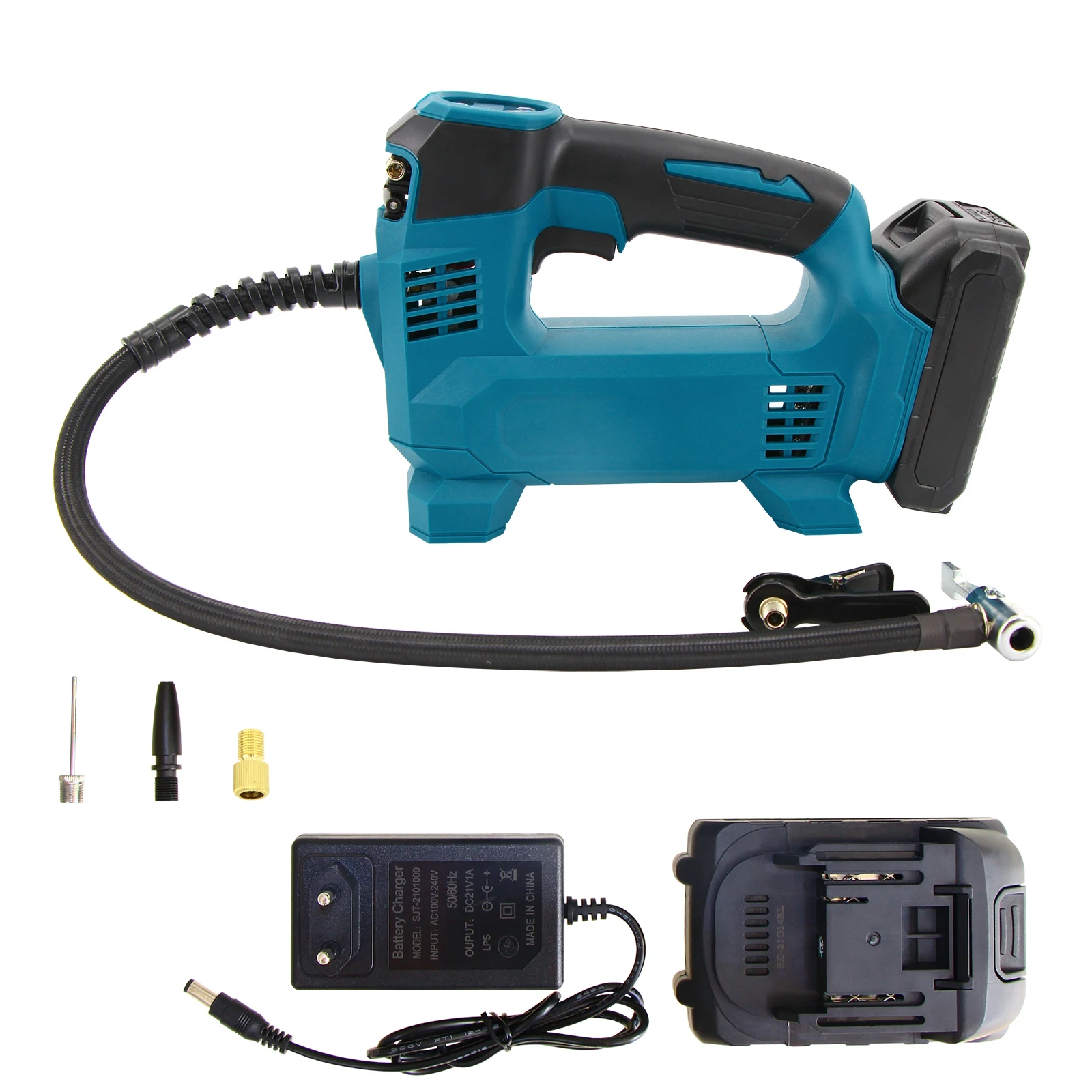 21v-air-inflator-car-air-compressor-pump-portable-handled-digital-rechargable-air-compressor-bare-tool-for-makita-18v-battery