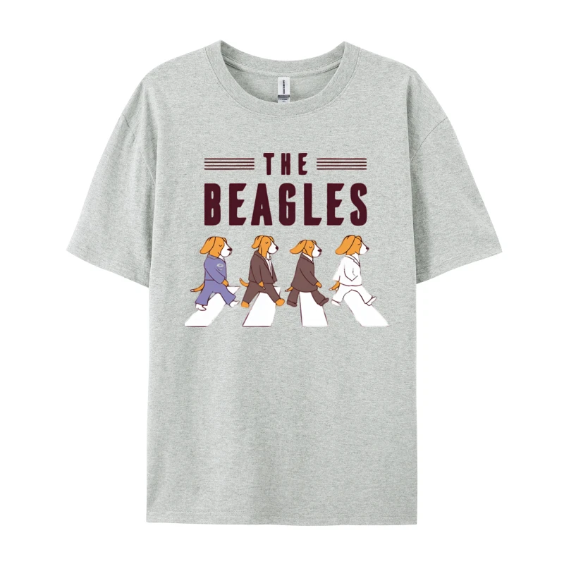 TheBeaglesDogVintage Prevailing Short Sleeve Funny T Shirts Pure Cotton Crew Neck Men Tees Custom Tops & Tees Father Day TheBeaglesDogVintage gray
