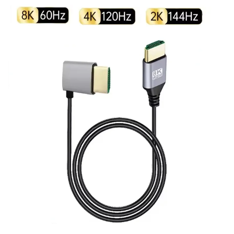 Ultra High-Speed 8K HDMI Cable with 90-Degree Design, 48Gbps, HDR, eARC, ARC, HDCP