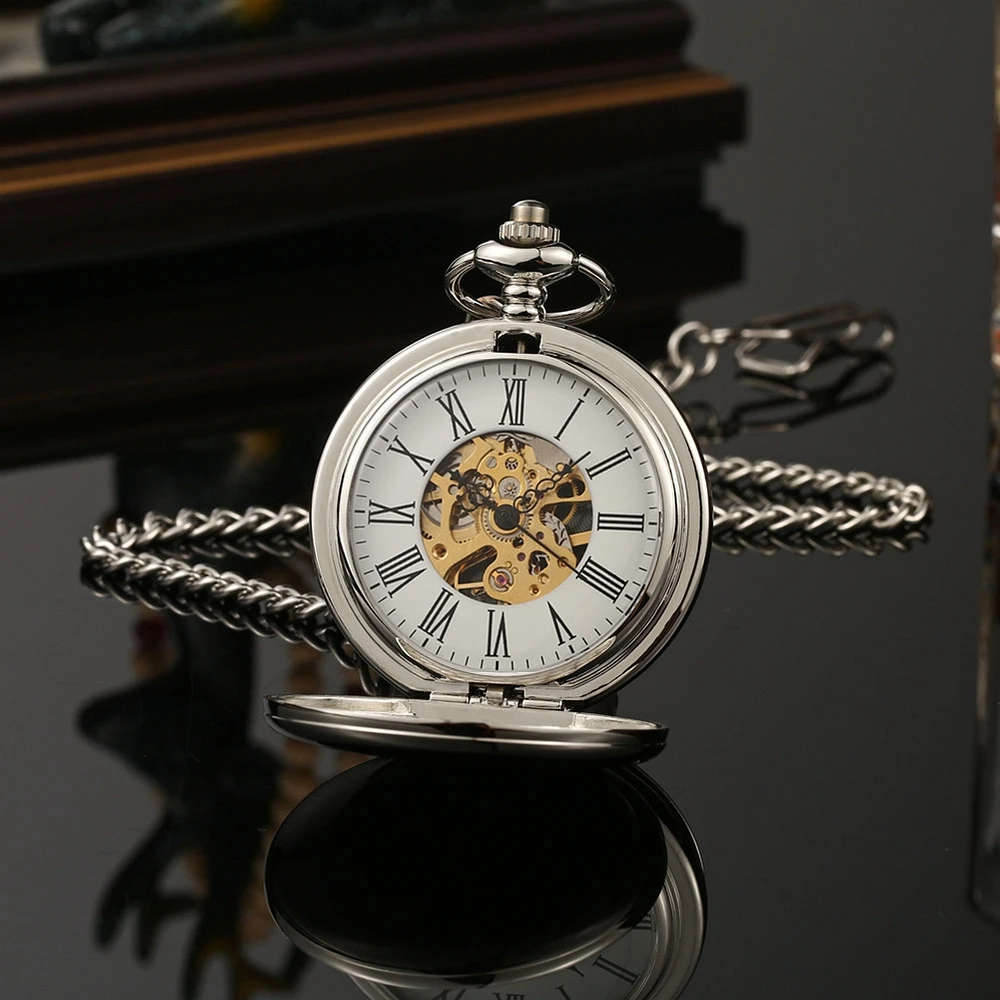 Hand Wind Mechanical Men Pocket Watch Luxury Gold Steampunk Necklace Chain Pendant Vintage Dress Fob Watches for Weeding Gift images - 6