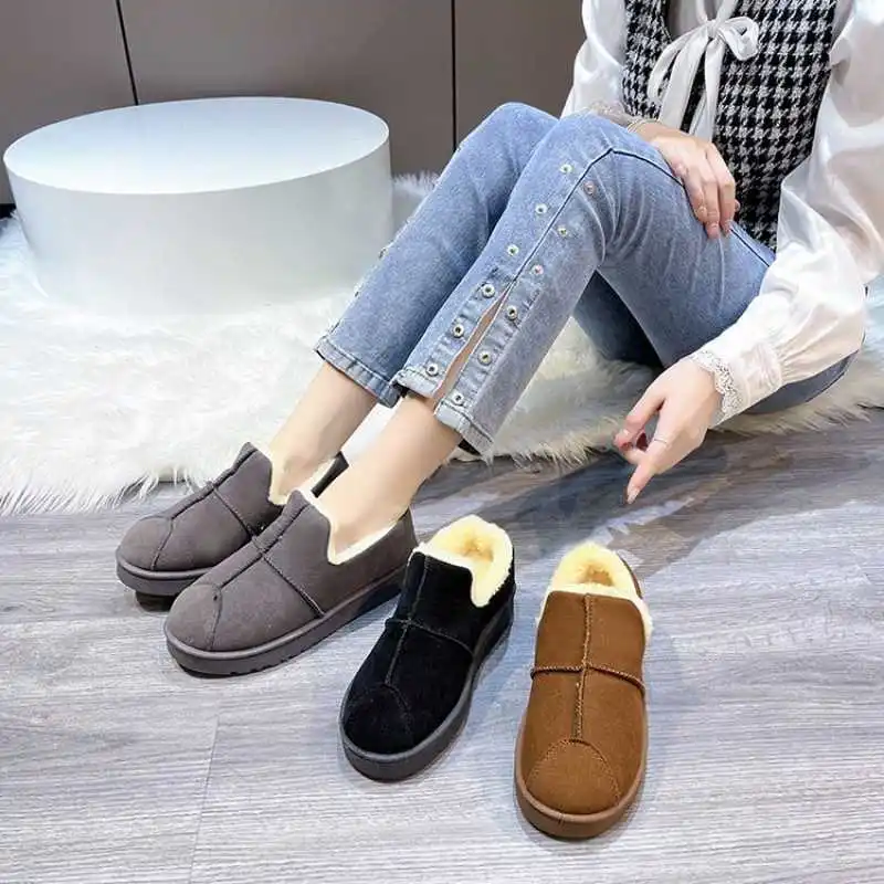 Ankle Boots Snow Boots Women Flats Winter Fashion Warm Winter Short Boots New Arrival Women Shoes Fur Plush Insole Shoes Women