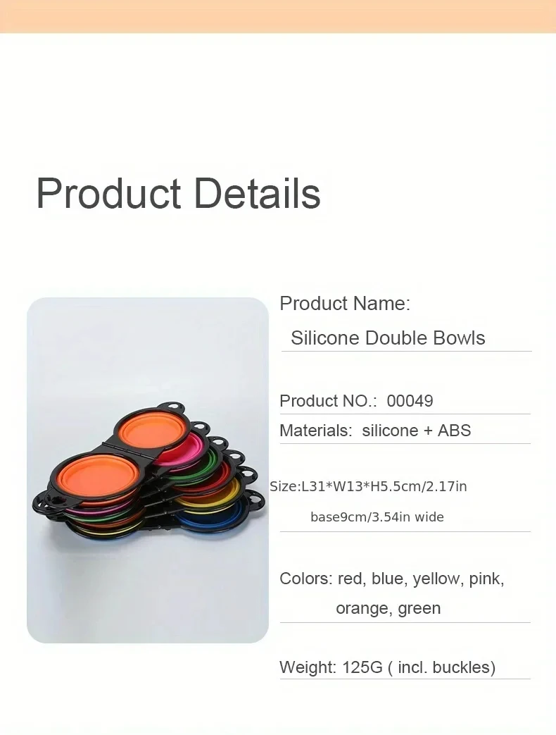 Gamelle pliable en silicone pour chien, avec système de suspension pour une utilisation en extérieur.