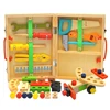 Educational Montessori Kids Toys Plastic Wooden Toolbox Pretend Play Set Children Nut Screw Assembly Simulation Carpenter Tool 2