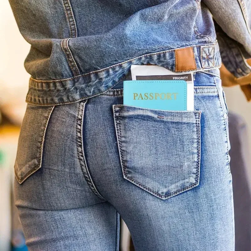 New Minimalist Fashion Passport Cover Thin Slim Travel Wallet Gift PU Leather Card Case Unisex