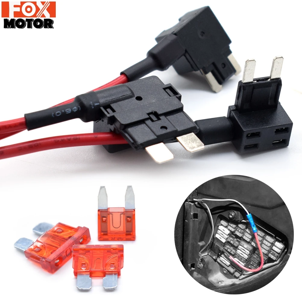 3X 12V Car Blade Fuse Holder Add A Circuit TAP Adapter Micro Mini Standard ATM APM Auto Fuses 10 AMP Car Truck Van SUV Fuse Wire