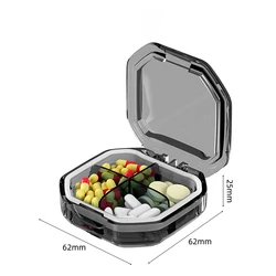 Compact Weekly Pill Organizer with High Capacity - Portable Medicine Storage (Small grey)