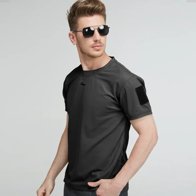 Men's Short Sleeve T-shirts Summer Quick Dry Breathable Casual Short Sleeve T-shirts Elastic Outdoor Running Hiking