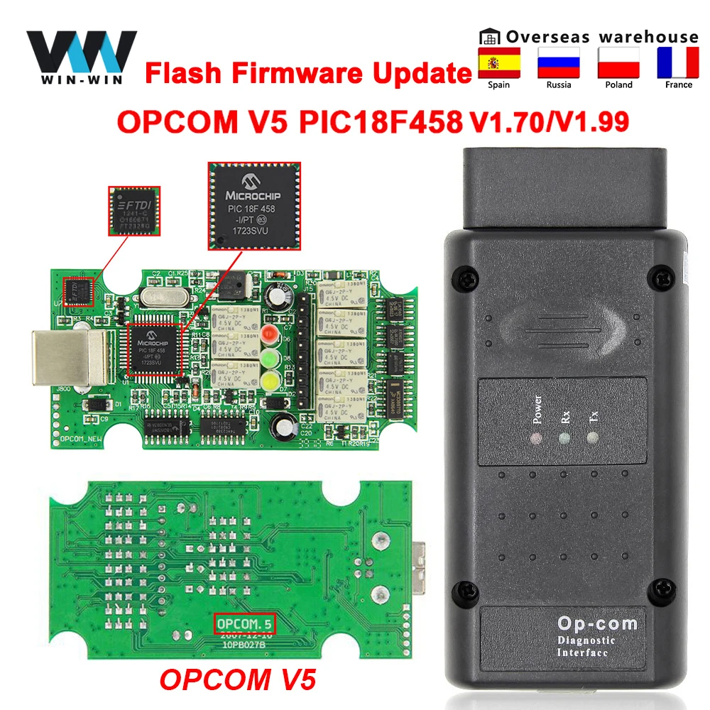 OPCOM V5 For Opel OP COM 1.70 flash firmware update Car Diagnostic ...